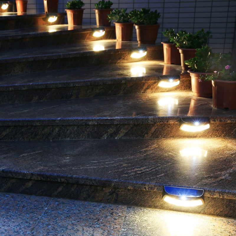 XTF2015 Solar Step Lights Outdoor, Motion Sensor Lights, Copper Outdoor Step Lights, Waterproof LED Solar Light for Stair, Patio, Yard, Fence, Walkways, Outside Wall (2 Pack, Warm White) - Image 2